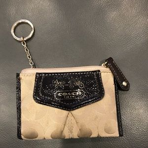 Coach key pouch with chain attached